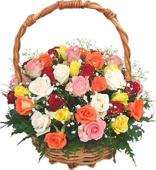 mixed roses basket