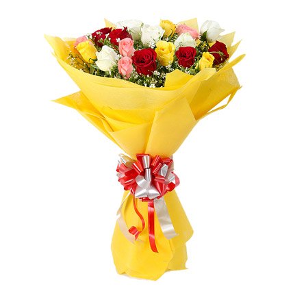 Mixed roses bouquet colorful flower bouquet gift