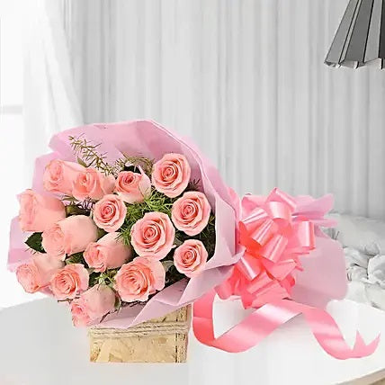 20 peach roses bouquet elegant pastel flower gift