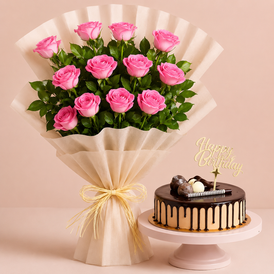 Same day flower and cake combo delivery in Delhi