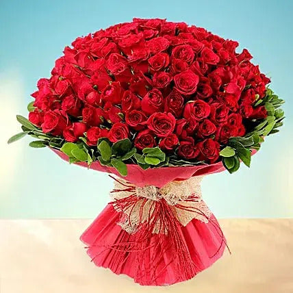 100 red roses bouquet luxury romantic flower arrangement