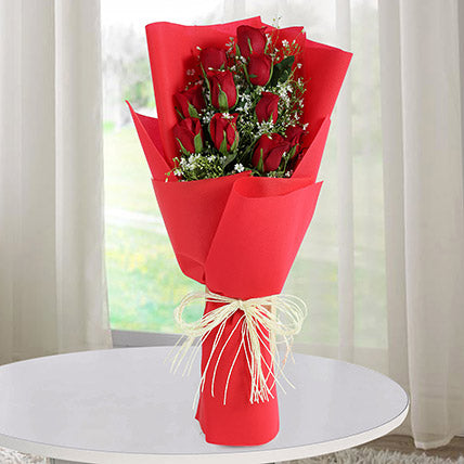 10 Red Roses Romantic Bouquet
