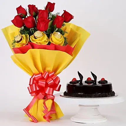 Express Love and Passion with Red Roses, Chocolates, and Cake