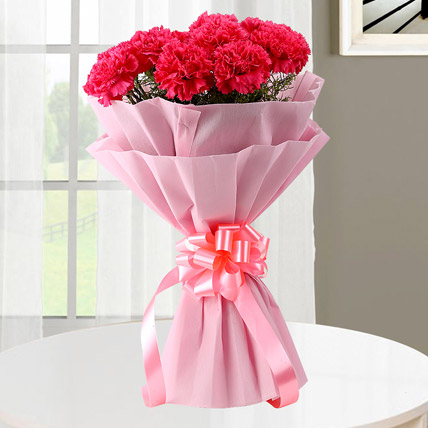 Pink carnations bouquet pastel flower gift