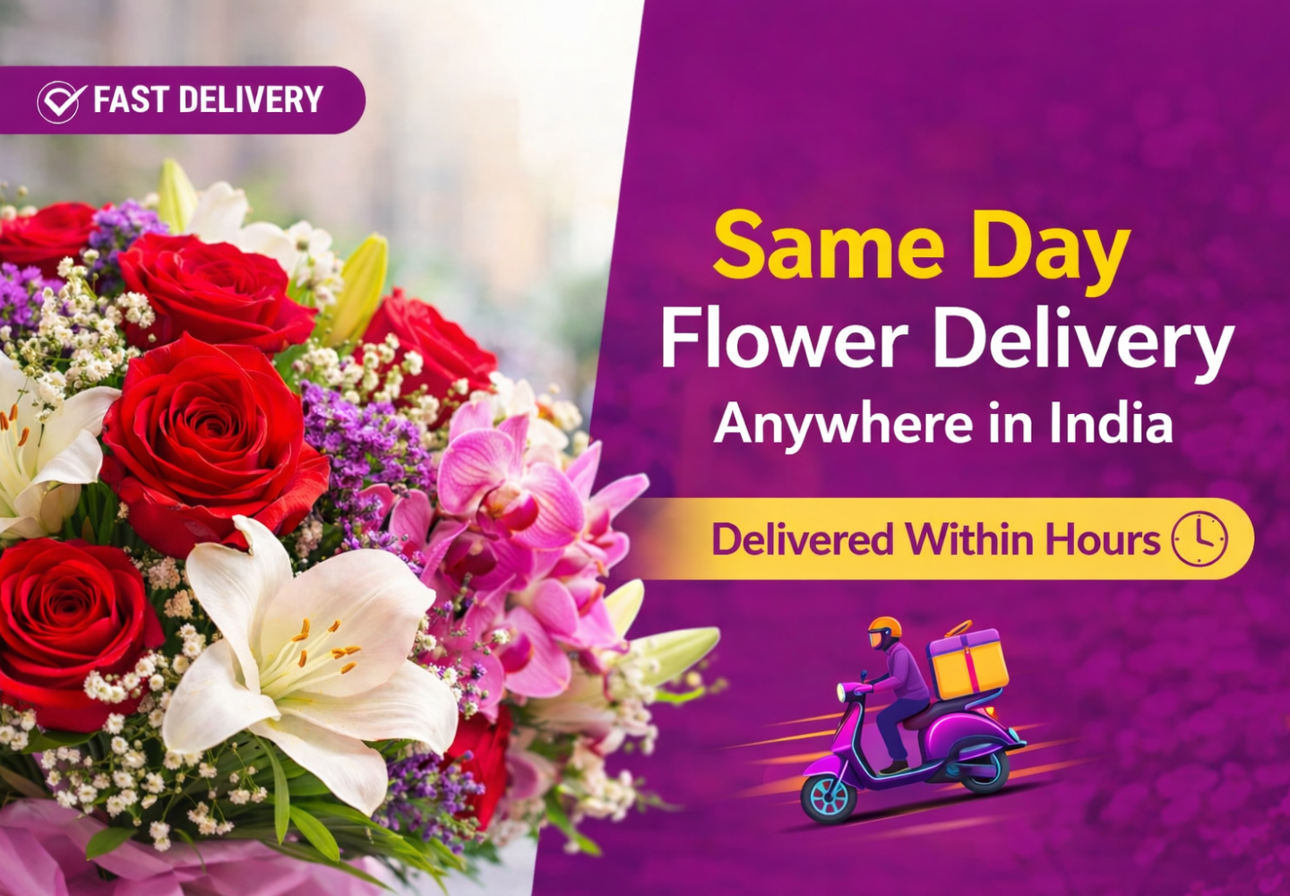 same day flower delivery across India